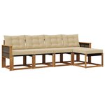 vidaXL Ensemble de canapés d'extérieur 5 Pièces Naturel et Beige
