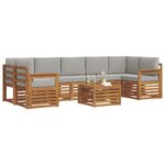 vidaXL Ensemble de canapés d'extérieur 8 Pièces Gris Naturel et Clair