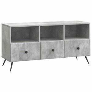 vidaXL Meuble TV Gris béton 102 x 34 5 x 50 cm Bois d'ingénierie
