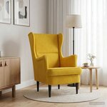 vidaXL Fauteuil Jaune Velours