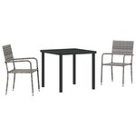 vidaXL Ensemble de jardin 3 pièces Gris Poly Rattan