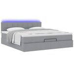 vidaXL Lit ottoman avec matelas gris clair 160x200 cm tissu