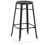 vidaXL Tabourets de bar lot de 6 noir acier