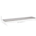 vidaXL Étagère murale flottante Gris béton 120x23 5x3 8 cm MDF