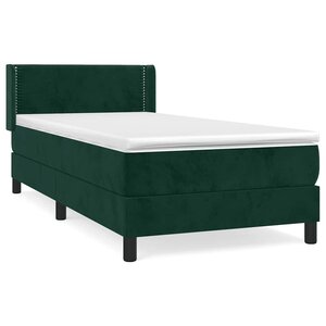 vidaXL Sommier à lattes de lit avec matelas Vert foncé 90x190 cm