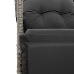 vidaXL Ensemble de bistro de jardin 7 Pièces coussins gris poly rotin