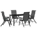 vidaXL Ensemble de salle à manger pour jardin 5 Pièces Gris Poly rotin
