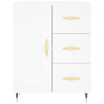 vidaXL Buffet haut Blanc 69 5x34x180 cm Bois d'ingénierie