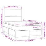 vidaXL Sommier à lattes de lit avec matelas taupe 120x190 cm tissu