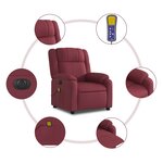 vidaXL Fauteuil de massage inclinable électrique Rouge bordeaux Tissu