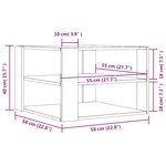 vidaXL Table basse vieux bois 58x58x40 cm bois d'ingénierie