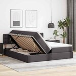 vidaXL Lit de Rangement Gris 180 x 200 cm Cuir synthétique
