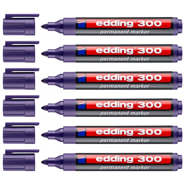 Marqueur Permanent 300 Violet Pointe Ronde 1 5-3 mm x 6 EDDING