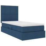 vidaXL Lit avec rangement et matelas Bleu 100 x 200 cm Polyester