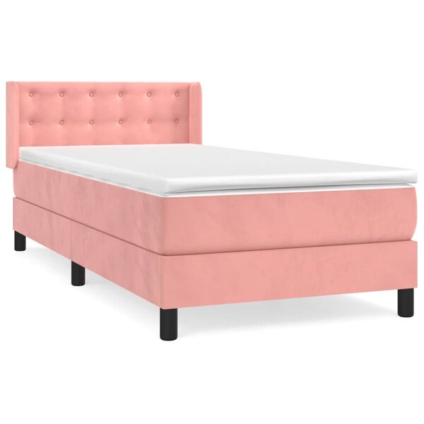 vidaXL Sommier à lattes de lit et matelas Rose 80x200 cm Velours