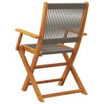 vidaXL Chaises pliables de jardin 4 Pièces gris bois d'acacia massif