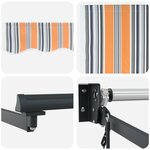vidaXL Auvent Rétractable Automatique Rayé Multicolore 450x300 cm