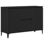 Buffet vidaXL Chêne noir Bois de chêne massif  Acier enduit de poudre