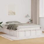 vidaXL Cadre de lit avec stockage Blanc 135 x 190 cm bois