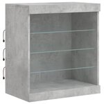 vidaXL Buffet avec lumières LED gris béton 60 5x37x67 cm
