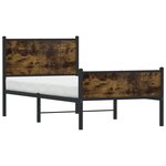 vidaXL Cadre de lit en métal sans matelas chêne fumé 80x200 cm