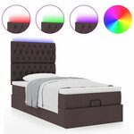 vidaXL Cadre de lit ottoman avec matelas marron foncé 100x200 cm tissu