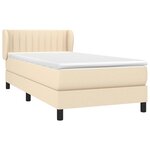 vidaXL Sommier à lattes de lit et matelas Crème 90x190 cm Tissu