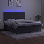vidaXL Sommier à lattes de lit avec matelas LED Gris foncé 180x200 cm