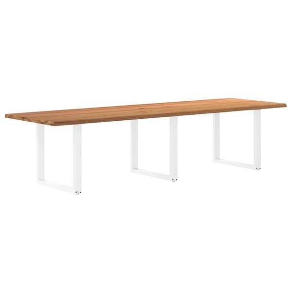 vidaXL Table à manger marron clair bois de chêne massif rectangulaire
