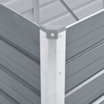 vidaXL Lit surélevé de jardin Acier galvanisé 600x80x45 cm Gris