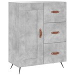 vidaXL Buffet gris béton 69 5x34x90 cm bois d'ingénierie