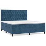 vidaXL Sommier à lattes de lit et matelas Bleu foncé 160x200cm Velours