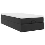 VidaXL Cadre de lit ottoman avec matelas noir 100x200 cm similicuir