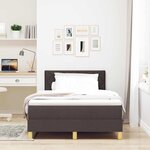 vidaXL Lit à ressorts avec coussin Marron foncé 120 x 200 cm tissu