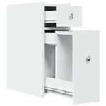 vidaXL Armoire de salle de bain étroite avec roulettes blanc