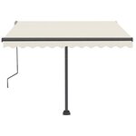 vidaXL Auvent manuel rétractable sur pied 350x250 cm Crème