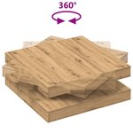 vidaXL Table basse rotative à 360 degrés chêne artisanal 90x90x34 5 cm