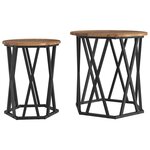 vidaXL Table basse 2 Pièces Bois Ancien Bois d'ingénierie et acier