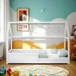 Lit enfant 90x200 cabane barrières Montessori