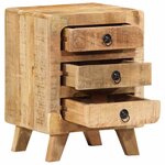 vidaXL Table de chevet 2 Pièces 37x32x50 cm bois massif de manguier brut