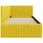 vidaXL Cadre de lit d'angle Jaune 90 cm x 190 cm tissu