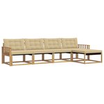 vidaXL Ensemble de canapés d'extérieur 5 Pièces Blanc et Beige