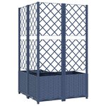vidaXL Jardinière avec treillis bleu gris 80x80x136 cm PP