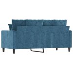 vidaXL Canapé à 2 places Bleu 140 cm Velours