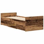 vidaXL Cadre de lit sans matelas vieux bois 100x200 cm bois ingénierie