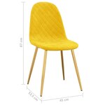 vidaXL Chaises à manger lot de 4 Jaune moutarde Velours
