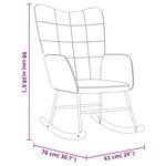 vidaXL Chaise à bascule avec repose-pied Gris foncé Velours et PVC