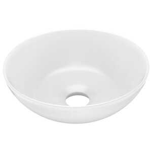 vidaXL Lavabo de salle de bain Céramique Blanc mat Rond