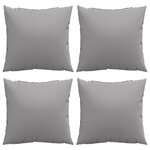 vidaXL Coussins de canapé lot de 4 gris 50x50 cm tissu