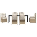 vidaXL Ensemble de salle à manger pour jardin 7 Pièces Beige polyrotin